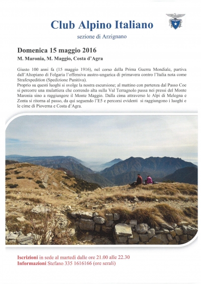 MONTE MARONIA (1703 m) - MONTE MAGGIO (1853 m) E COSTA D’AGRA (1820 m) - Altopiano di Folgaria