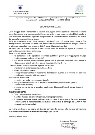 Aggiornamento attività consentite