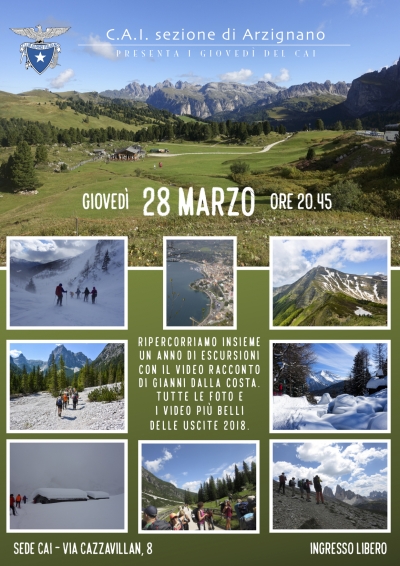 UN ANNO DI ESCURSIONI - giovedì 28 marzo 2019