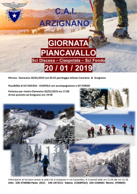 PIANCAVALLO - SCI DISCESA / CIASPOLE / SCI FONDO - domenica 20 gennaio 2019