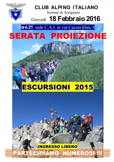 Serata proiezione escursioni 2015