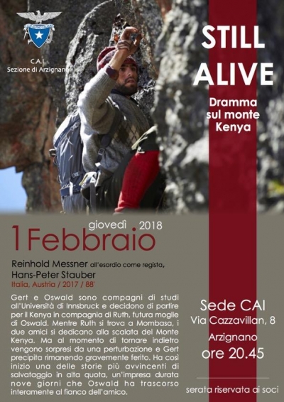 Proiezione film &quot;Still Alive - Dramma sul monte Kenia&quot;