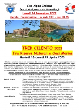 PRESENTAZIONE TREKKING NEL CILENTO 2023