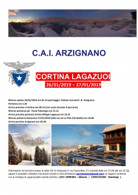 SCI DISCESA - CORTINA / LAGAZUOI 26 e 27 gennaio 2019
