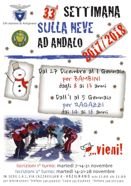 Settimana sulla neve ad Andalo 2017 / 2018