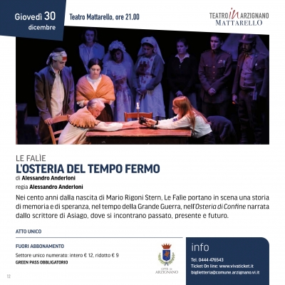 Spettacolo teatrale &quot;L&#039;osteria del tempo fermo&quot;