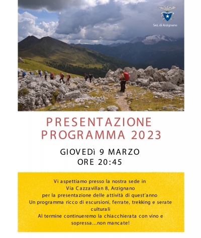 SERATA PRESENTAZIONE ATTIVITA&#039;  2023