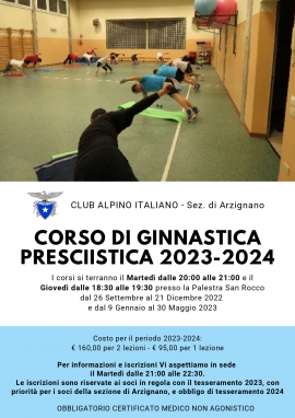 Corso di ginnastica presciistica 2023-2024