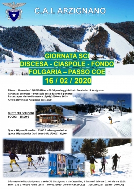 FOLGARIA - SCI DISCESA / FONDO / CIASPOLE - domenica 16/02/2020
