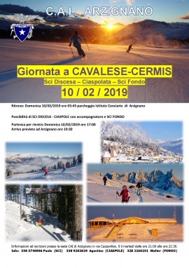 CAVALESE CERMIS - SCI DISCESA / CIASPOLE / SCI FONDO - domenica 10 febbraio 2019