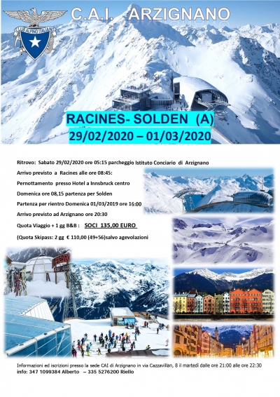 RACINES - SOLDEN (A) - dal 29/02 al 01/03/2020